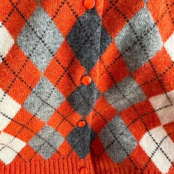 J. Crew Orange Cashmere Cardigan Sweater size Small - Picture 8 of 16